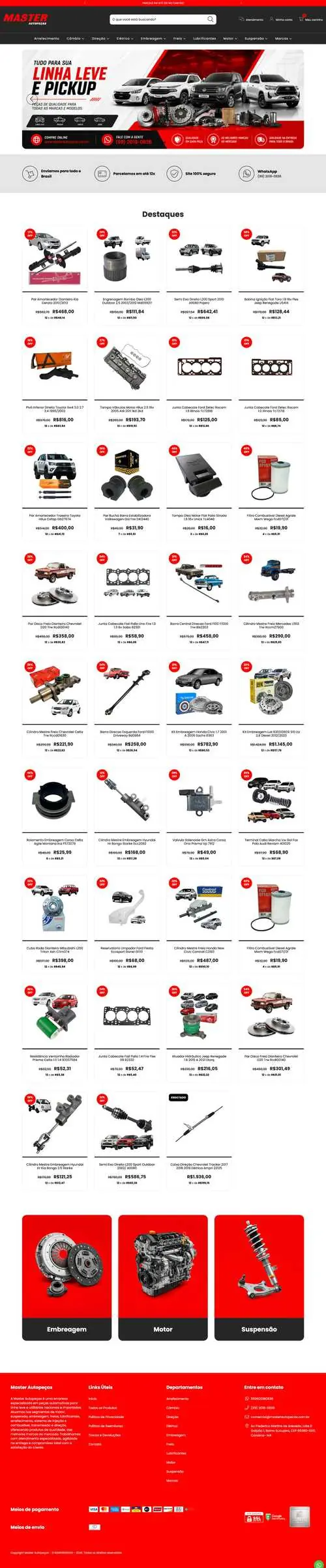 Master Autopeças site